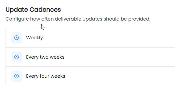 Add Custom Cadences for your email update reminders