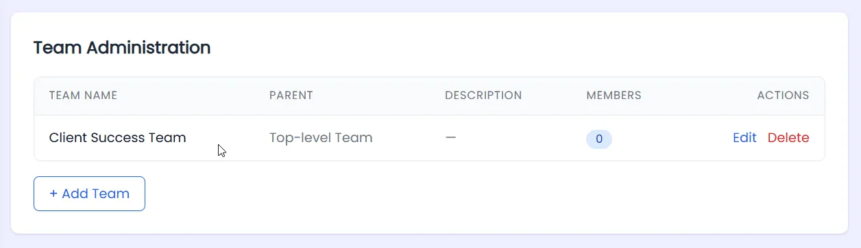 Adding Team Plans and Team Specific Reporting