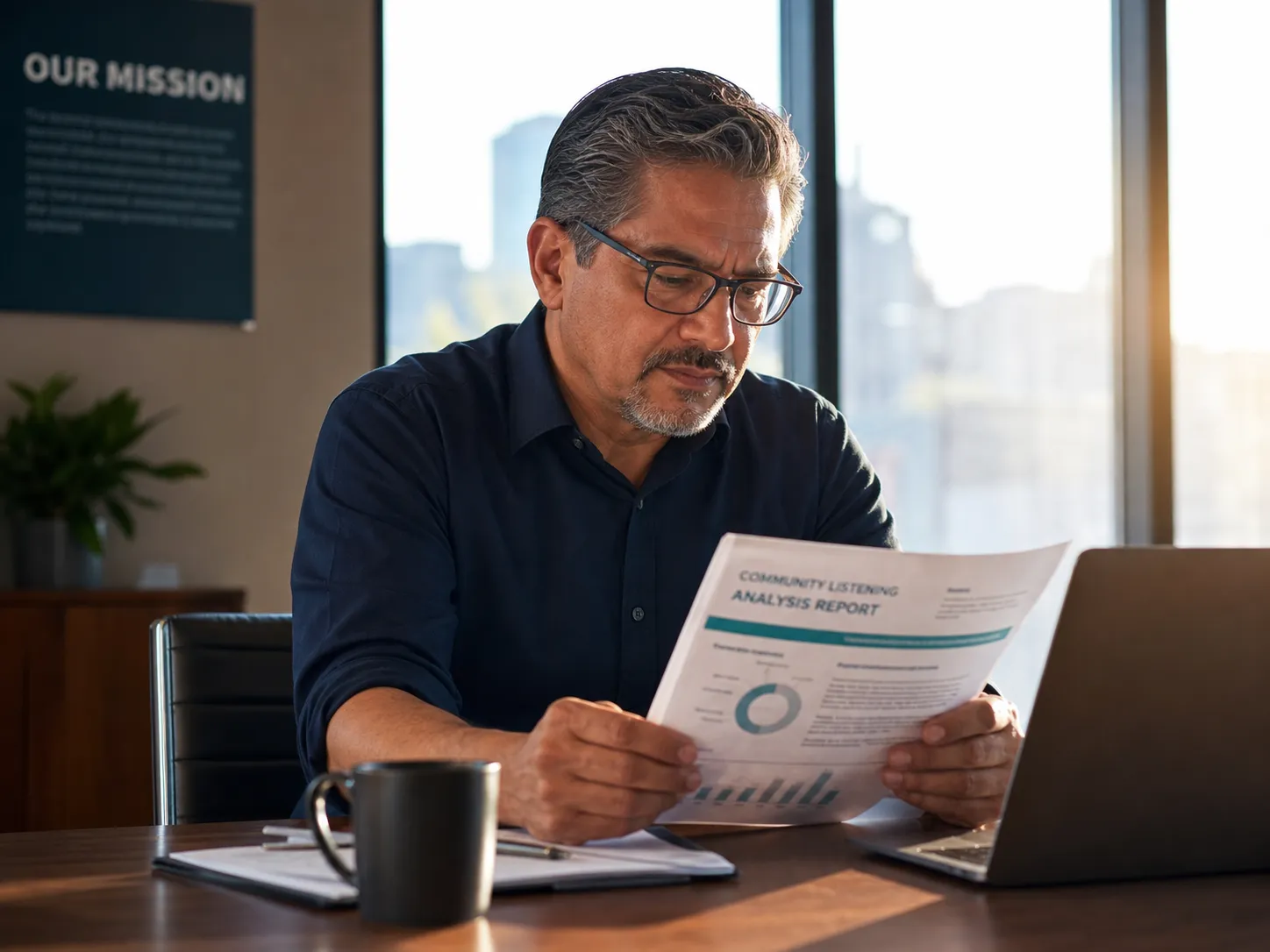 Leadership reviewing community insights