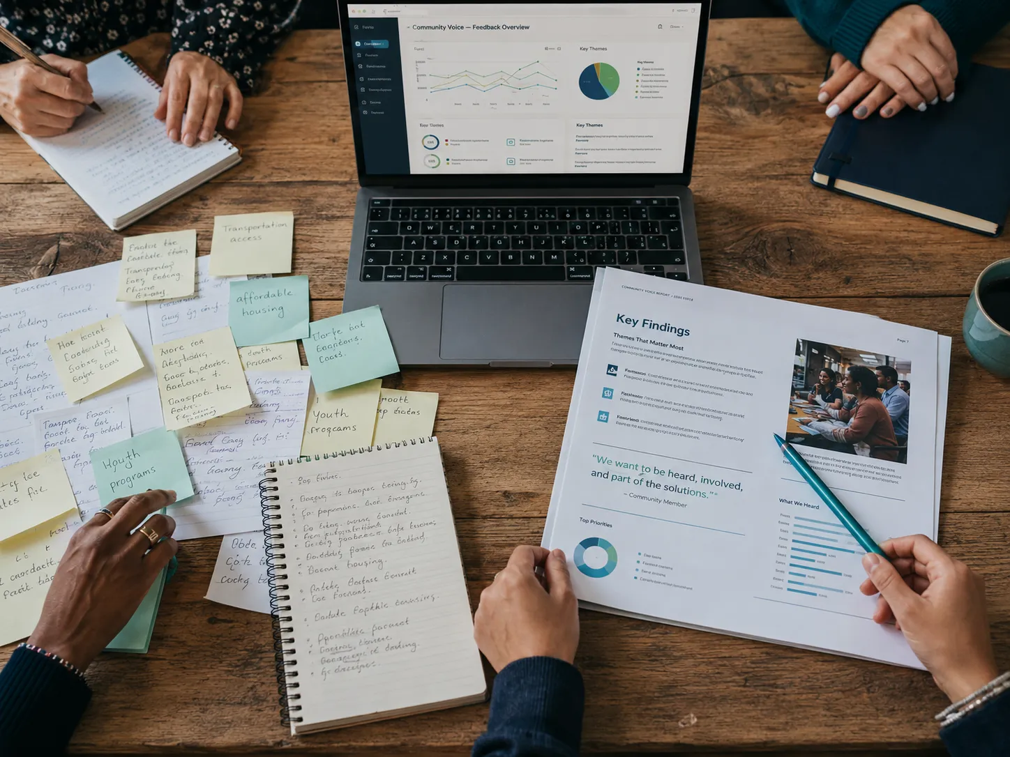 An analyst reviewing survey responses