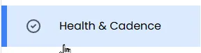 The Health & Cadence option in the Org Settings menu