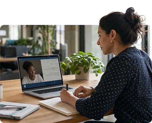 A stakeholder completing a community listening interview